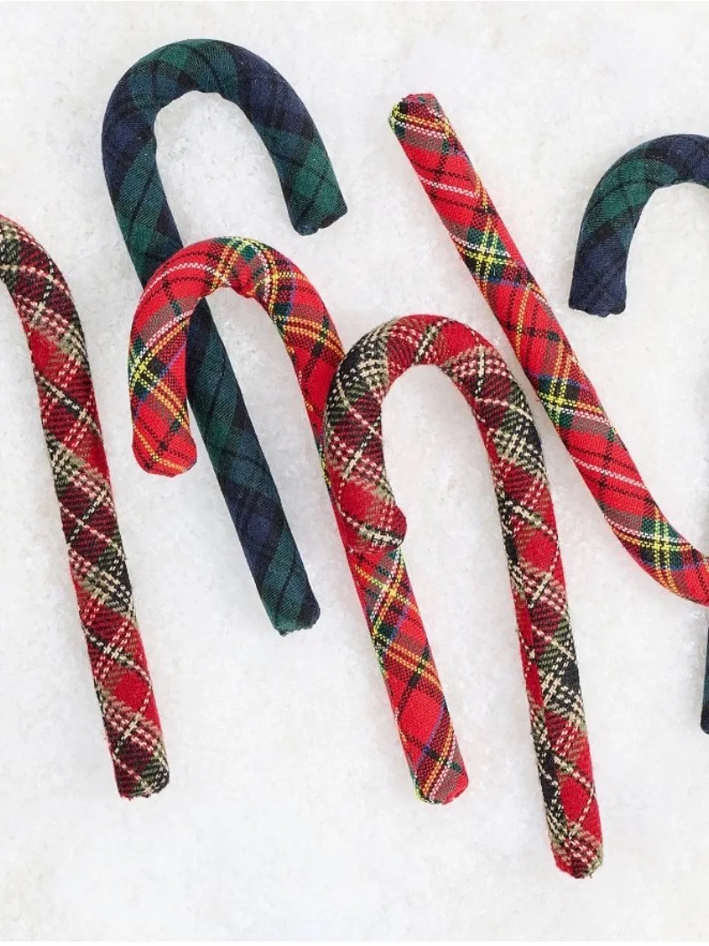 6 Pottery Barn Plaid Candy Cane